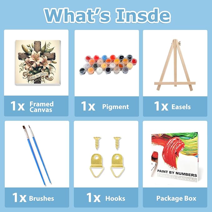 hkejoi Cross Paint by Numbers Kit - Image 4