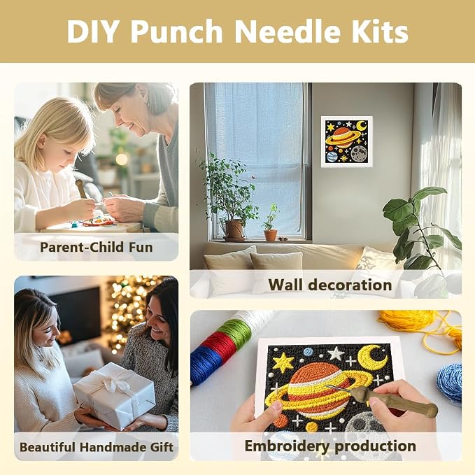 Doodlream Universe Planet DIY Punch Needle Embroidery Kit - Image 4