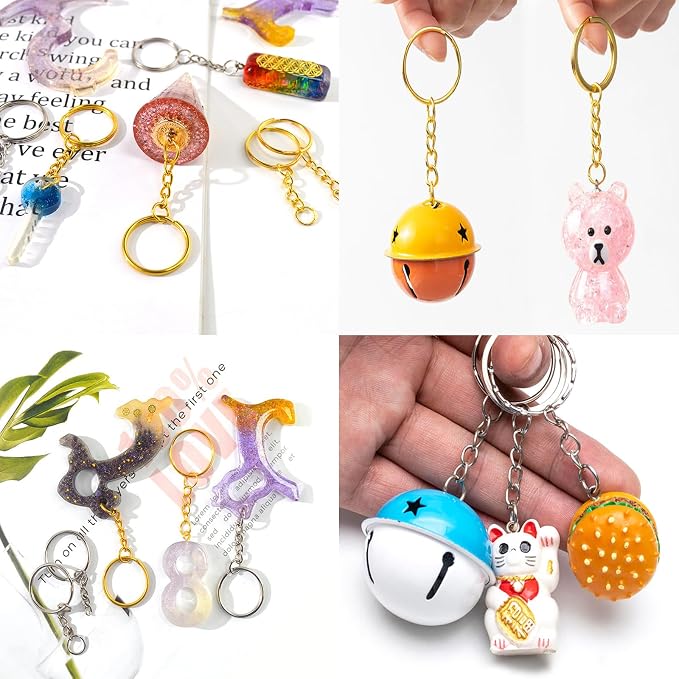 50Sets 1 inch Keychain Rings Golden Split Round Key Ring - Image 5