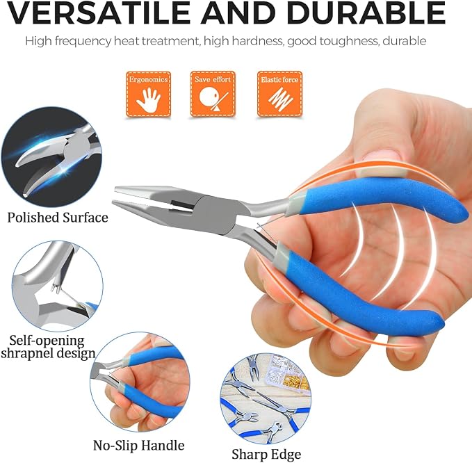 SOONAN 5 Pieces Mini Pliers, Long Lasting Tool Set Cable Cutters, Long Needle - Image 2