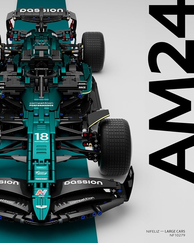 Nifeliz AM24 Formula 1 Racing Car Building Set, 1:8 Scale Collectible Set - Image 2