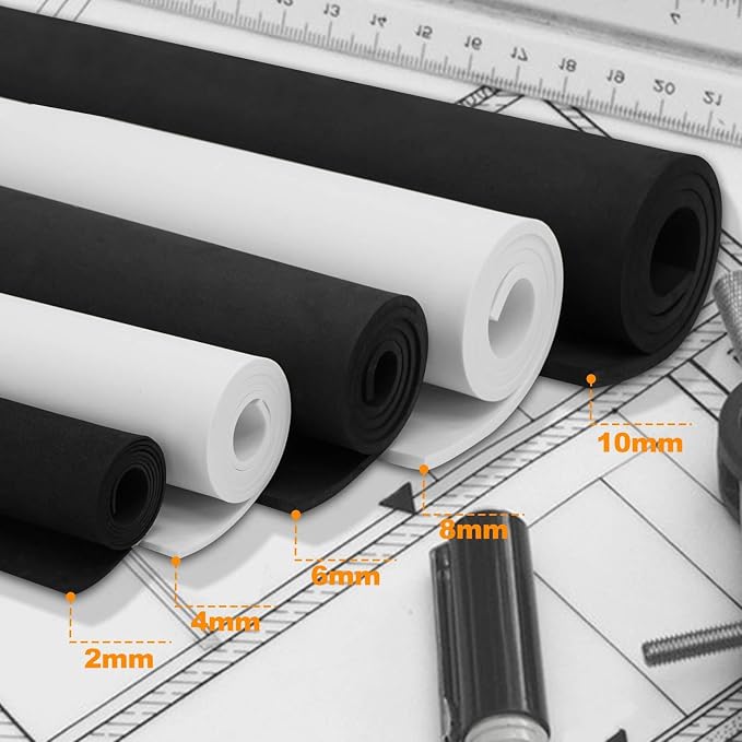biguphate EVA Foam Roll - 8mm White Ultra High Density Craft Foam - 15 x 39 - Image 4