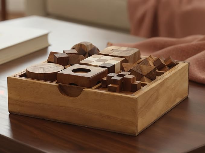 BSIRI 9 in 1 Wooden Brain Teaser Puzzles - Image 8