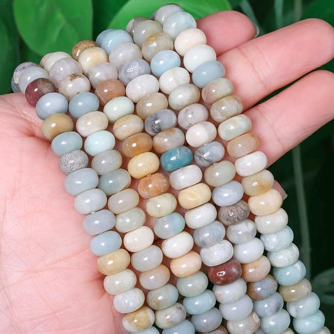 Songxi 5x8mm Natural Amazonite Stone Rondelle Beads, Gemstone - Image 2