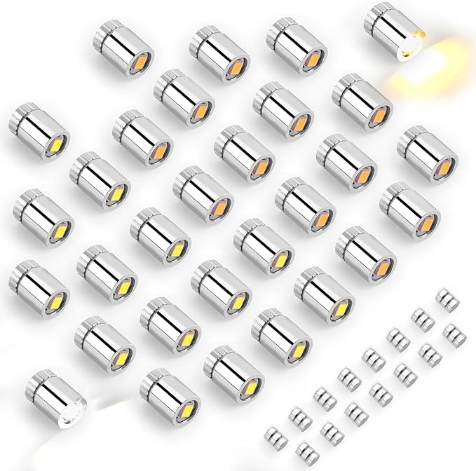 30pcs Miniature LED Lights, Warm White & Cool White Mini Electric Micro Tiny by BTFO