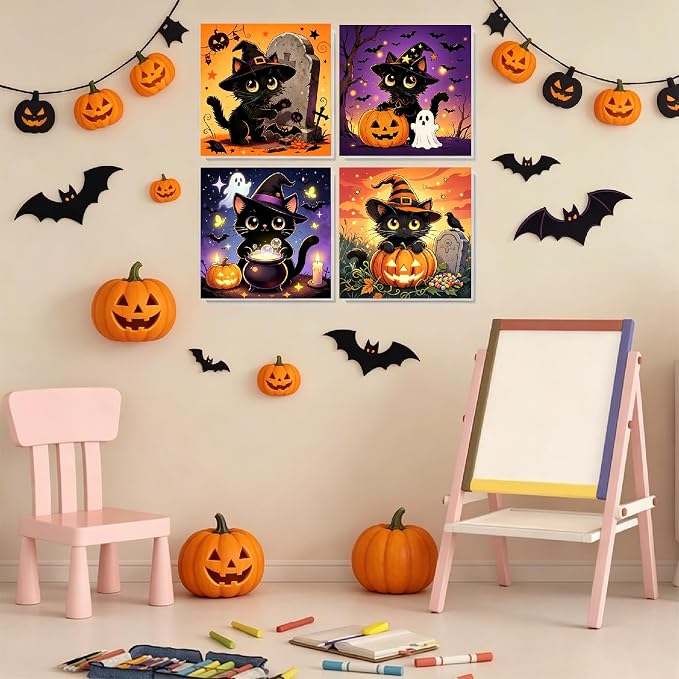 Arttoplus 4 Pack Halloween Paint by Numbers Kit - Image 5