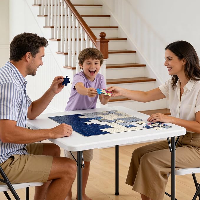Folding Table, 36 Inch Square Foldable Card Table - Image 2