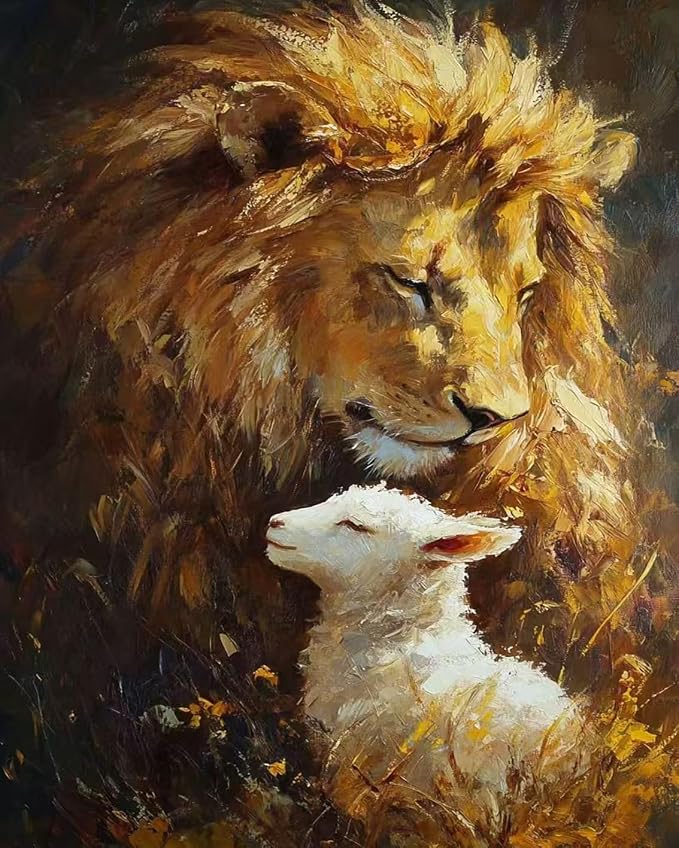 Mrnsiet Lion and Sheep Paint by Number by Mrnsiet