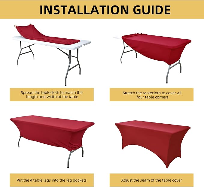 10-Pack 6ft Spandex Table Covers - Image 5