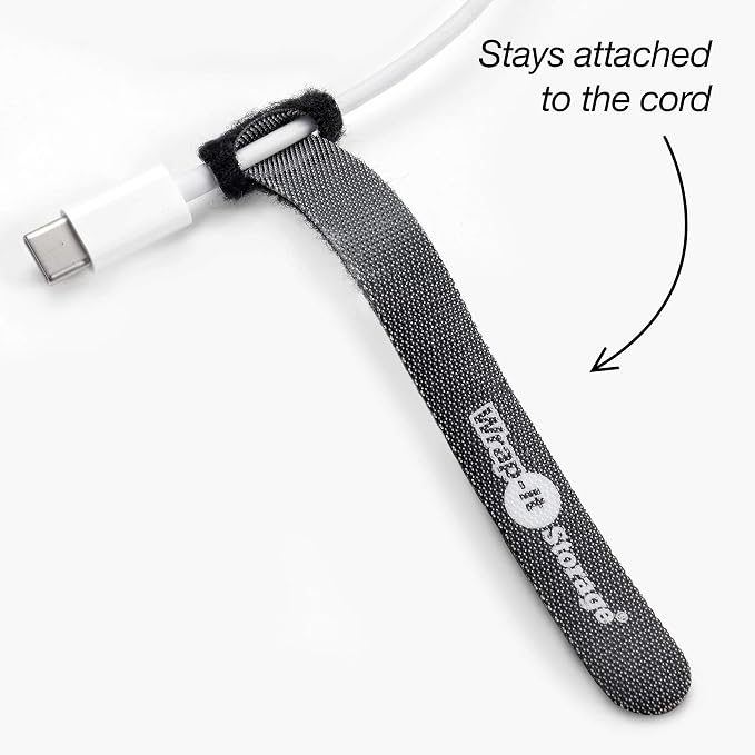 Self-Gripping Cable Ties by Wrap-It Storage, 5 Inch Straps – Reusable Hook and - Image 3