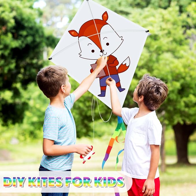 Libima 50 Pcs DIY Blank Kites for Kids Bulk Large Kite Making Kit Easy to Fly - Image 6