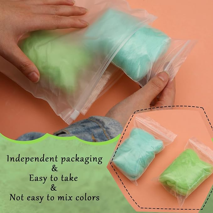 Wonvoc Needle Felting Wool, 12 Colors Wool Roving, 10g per Color 4.23 oz Total - Image 5