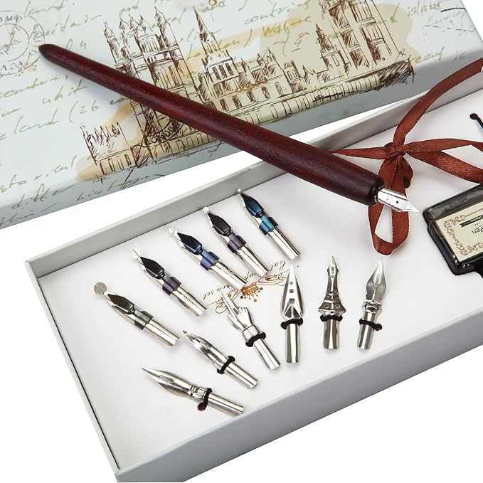 Calligraphy Pens Set -Wooden Dip Pen Handcrafted Calligraphy Set - Image 2