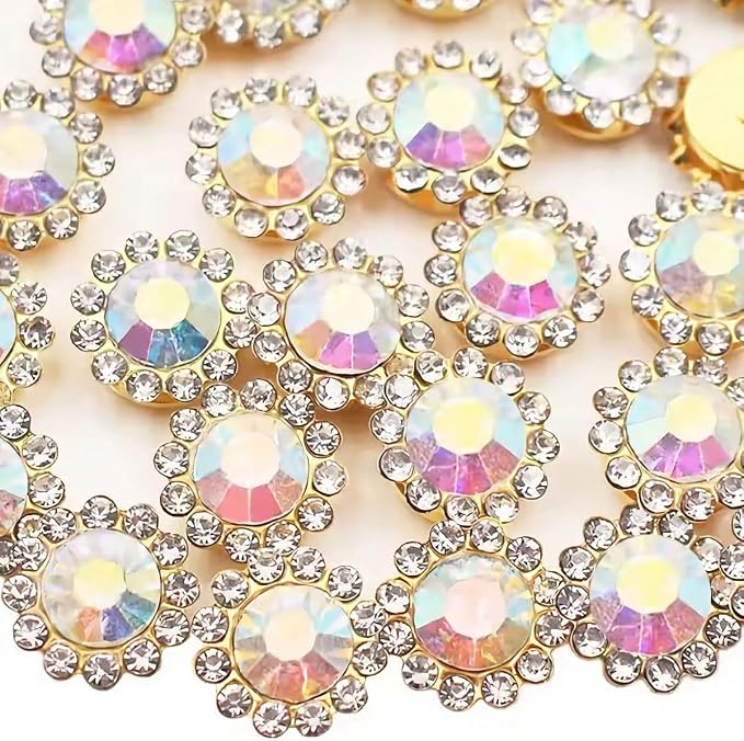 200 PCS 12MM Crystal Glass Sew on Rhinestones Jewels Gems by Unknown