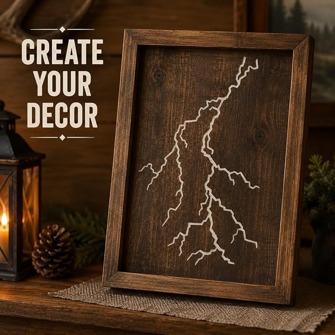 5x6 Inch Lightning Bolt Stencil Reusable Plastic Weather Fire Template | - Image 7