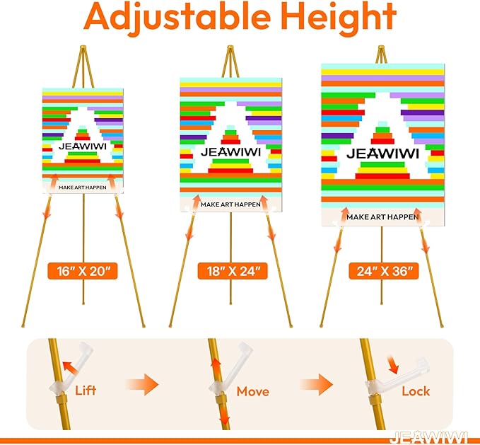 JEAWIWI 5PCS Golden Easel Stand - Image 4