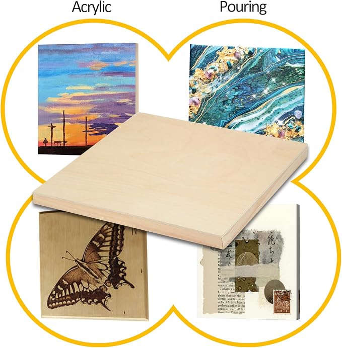 Falling in Art 2 Pack 20x20'' Unfinished Gallery Birch Wood Canvas Panels | 1 - Image 3
