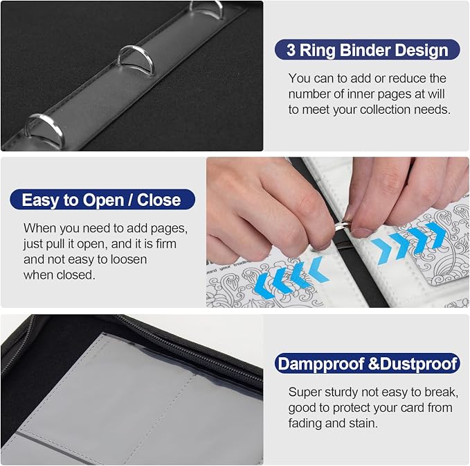 Card Binder – 400 Capacity, Zippered Trading Card Holder - Image 5