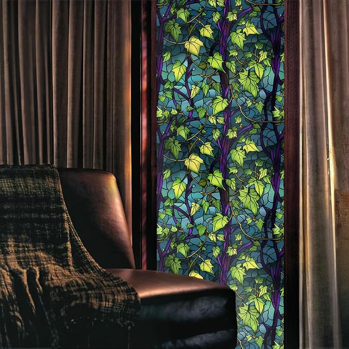 16“x118 Night Forest Plants Double Side Window Films Art Decorative Window - Image 2