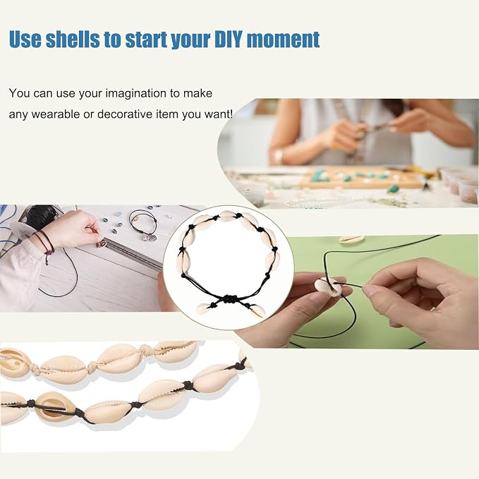 110Pcs Cowrie Shell Beads for Crafts, Printed Beach Cowrie Shells Smooth Cut - Image 5