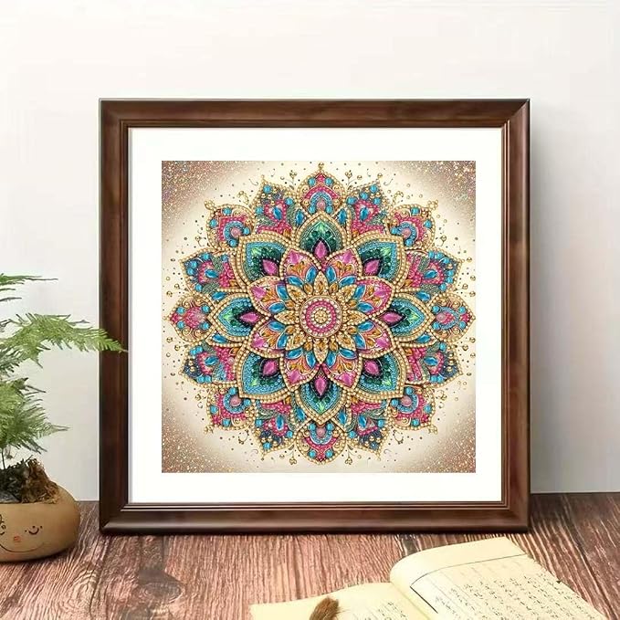 OJTOYART Mandala Flower Special Shaped Diamond Art Kits - Image 2
