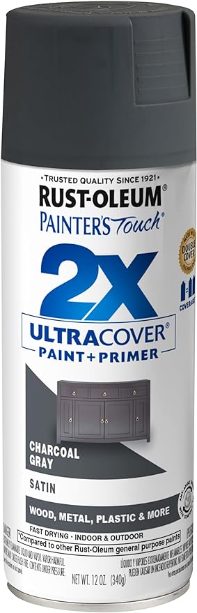 Rust-Oleum Painter's Touch 2X Ultra Cover Spray Paint, Satin Charcoal Gray | by Rust-Oleum