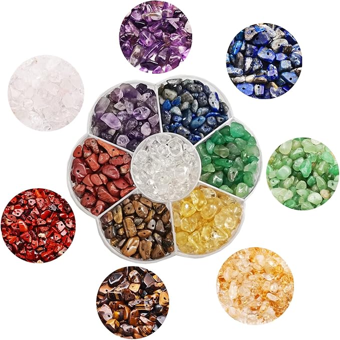 GangGangHao 7 Chakra Natural Chip Stone, About 628 Pcs Irregular Gemstones by GorgGorho