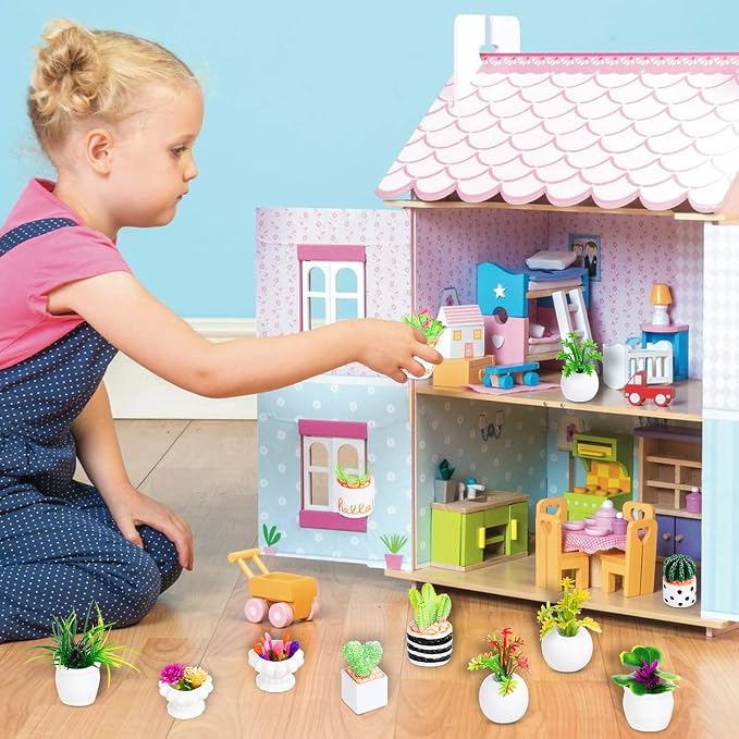26Pcs Miniature Potted Plants, Mini Artificial Plants, 1:12 Scale Doll House - Image 4