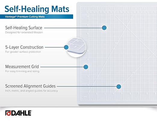 Dahle Vantage 10684 See-Through Premium Self-Healing Cutting Mat, 1/2" Grid - Image 4