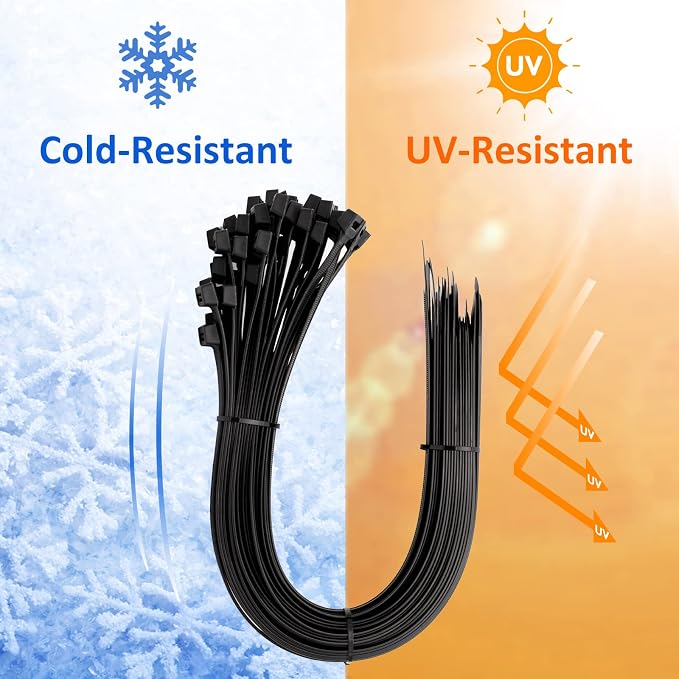 Zip Ties, Zip Ties Heavy Duty, Cable ties, Large Zipties Heavy Duty Black - Image 5