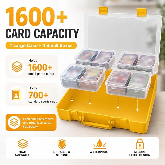 ALCYON 1600+ Trading Card Storage Box, Waterproof Plastic TCG Card Organizer - Image 2