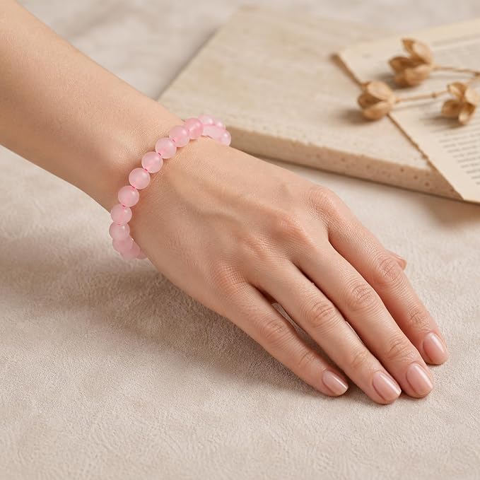 60pcs Natural Matte Pink Quartz Gemstone Beads，6mm Frosted Round Loose Stone - Image 6