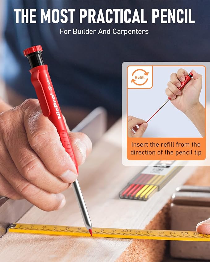Nicpro 4 Pack Carpenter Pencils - Image 6