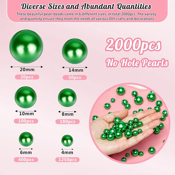 2000PCS Pearls for Crafting, Candles Centerpiece, DIY Crafts, Jewelry Making - Image 2