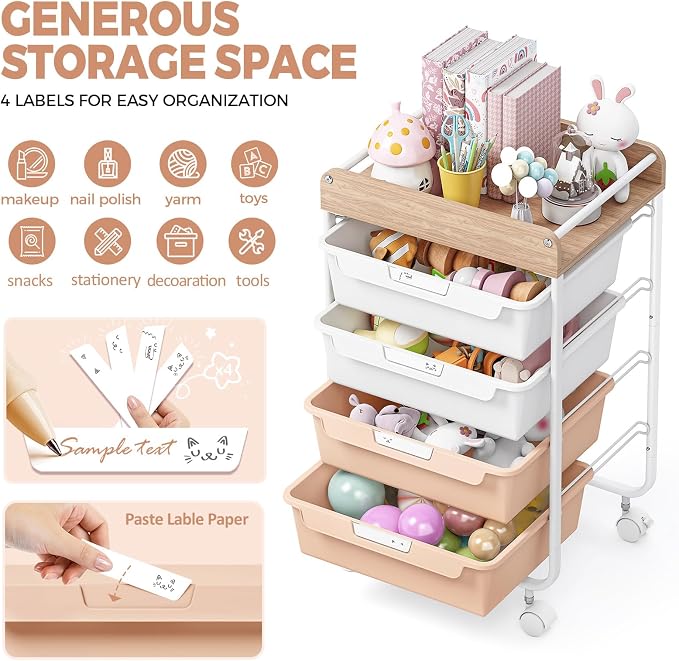 Rolling Craft Storage Cart - Image 4