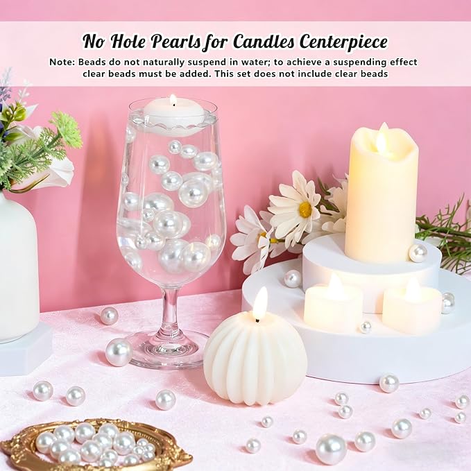 360PCS 12mm Pearls for Crafting, Artificial Pearl Beads for Vase Filler - Image 5