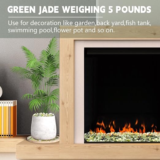5 lb Jade Pebbles for Indoor Plants, 3/8 Inch Polished Decorative Pebbles for - Image 7