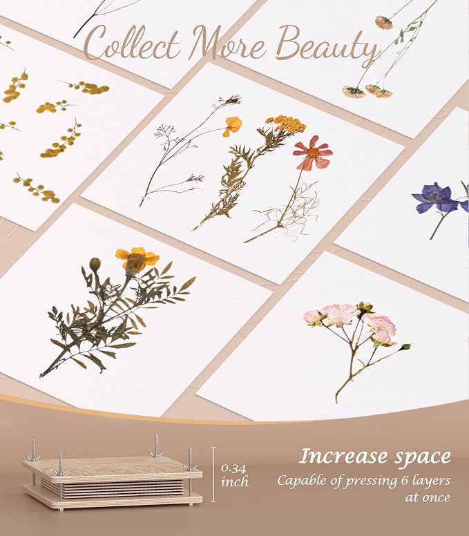Wakhow Flower Press Kit – 11" x 11" Large Wooden Flower Presser - Image 2
