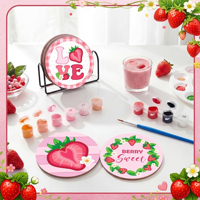 Reallnaive 8 Pcs Strawberry Paint by Numbers Kit - Image 6