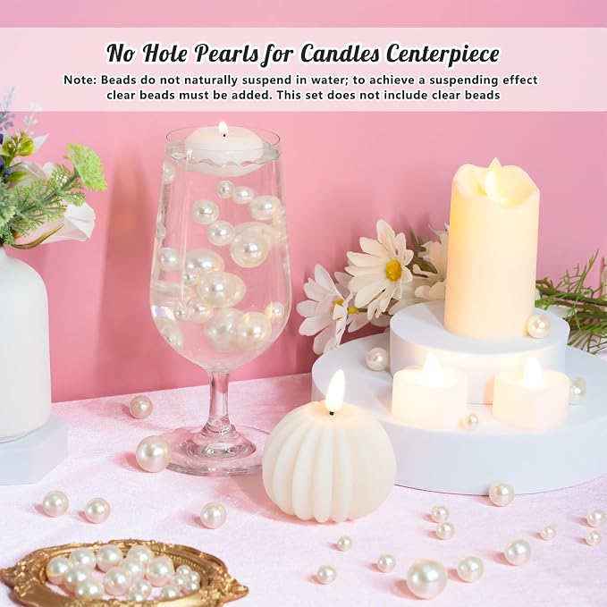 2000PCS Pearls for Crafting, Ivory No Hole Beads for Centerpieces Vases - Image 5