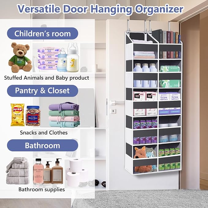 UVIAHOMI Heavy Duty Over The Door Organizer 5 Tiers, Extra Large Behind Door - Image 6
