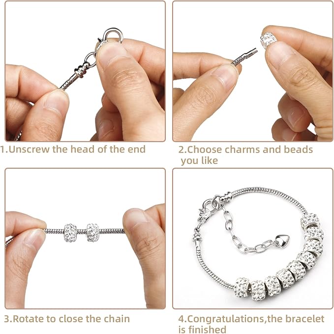 ZYEHXED 20PCS Snake Chain Charm Bracelet - Image 5