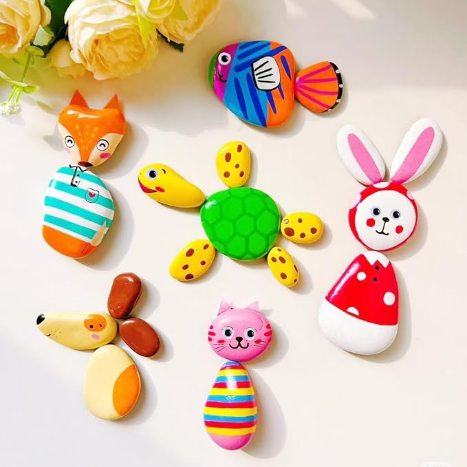 50PCS Painting Rocks, Medium Small & Tiny River Rocks - Image 5