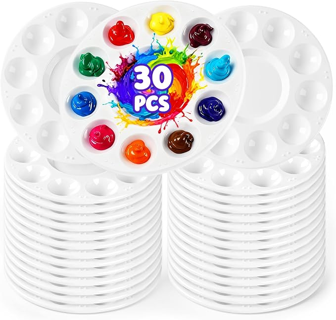 30PCS Paint Tray Palettes, Plastic Paint Pallets by SEONHOKEEN