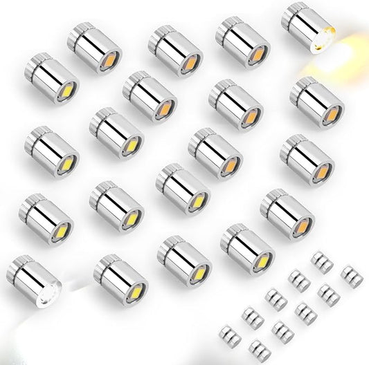 20pcs Miniature LED Lights, Warm White & Cool White Mini Electric Micro Tiny by BTFO