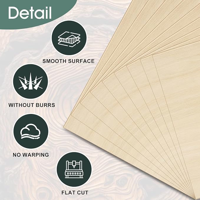 Basswood Sheets 1/16, 18 Pack 8x12 Inch Basswood - Image 3