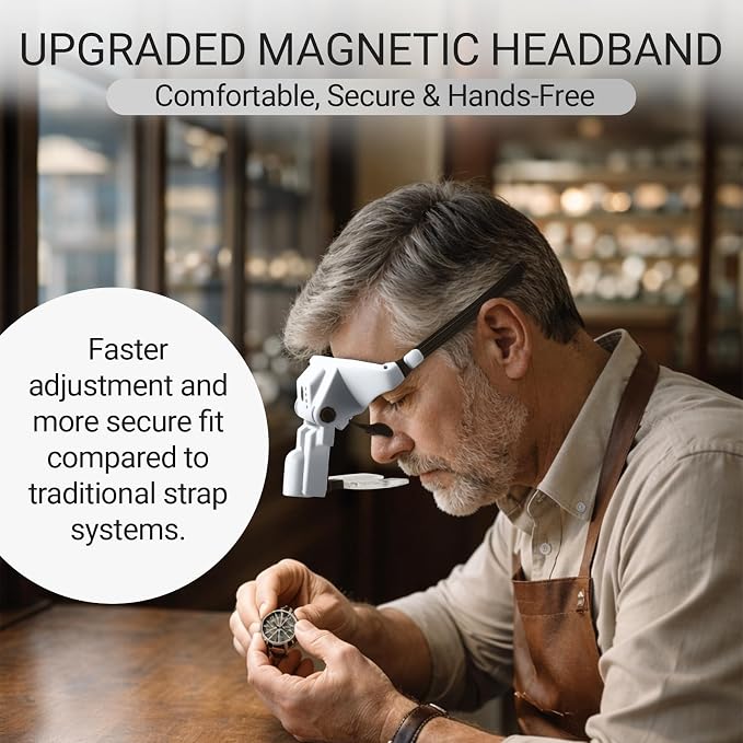 YOCTOSUN Magnifying Glass with Light, Rechargeable Headband Magnifier with 6 - Image 6