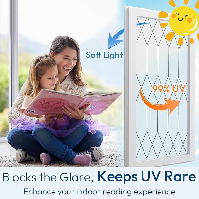 rabbitgoo Moroccan Pattern Static Cling Window Privacy Film, 23.6" x 118.1" | - Image 5