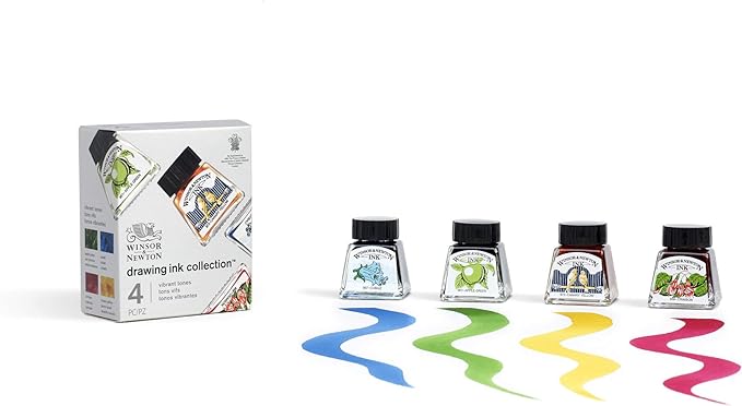 Winsor & Newton Viridian Drawing Ink, 14ml Bottle - Image 4