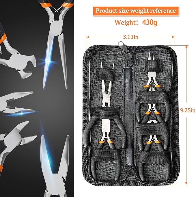 SOONAN 5 Pieces Mini Pliers, Long Lasting Tool Set Cable Cutters – Long Needle - Image 7